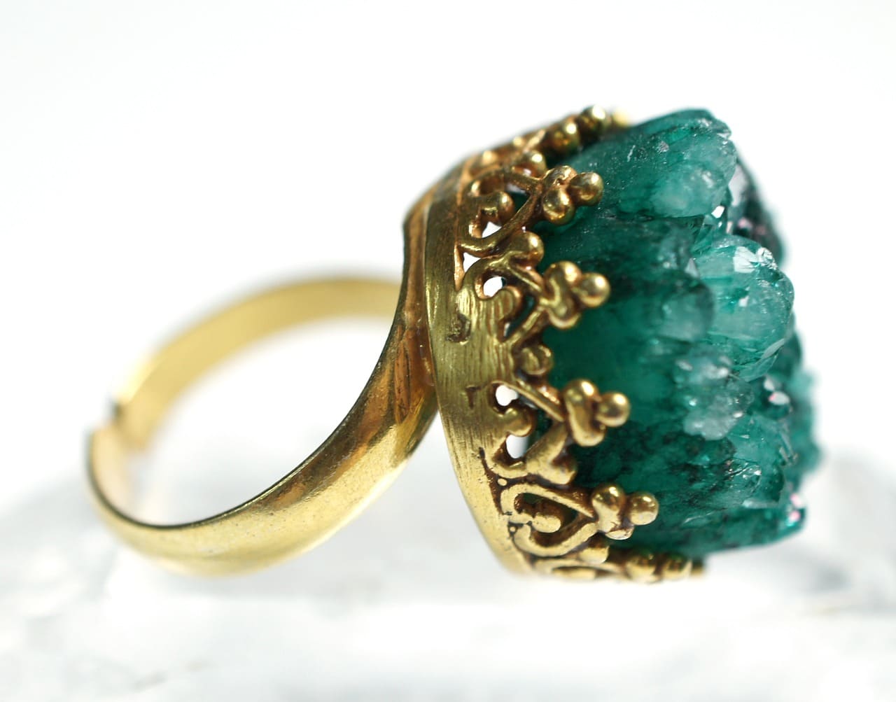Anillo Corona Esmeralda